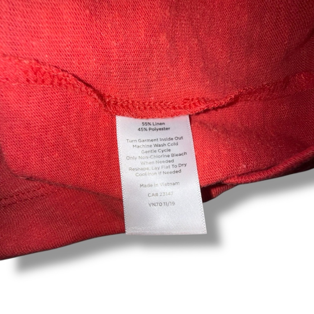 TALBOTS TIE SLEEVE TEE - SOLID Coral Large - Picture 7 of 9